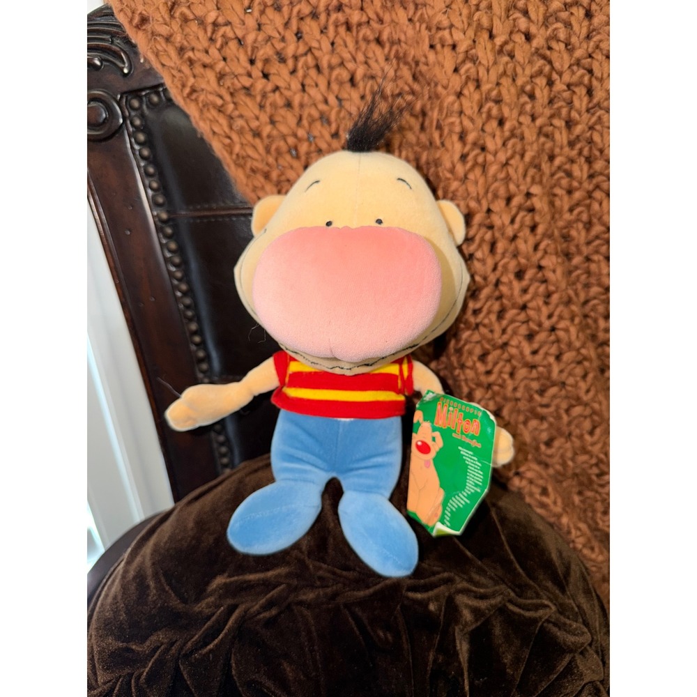 Microsonic Milton and Douglas Plush Stuffed Toy Red Yellow Striped Shirt 10 inch